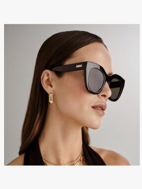 Le Specs Air Heart Black Cat-Eye Sunglasses
